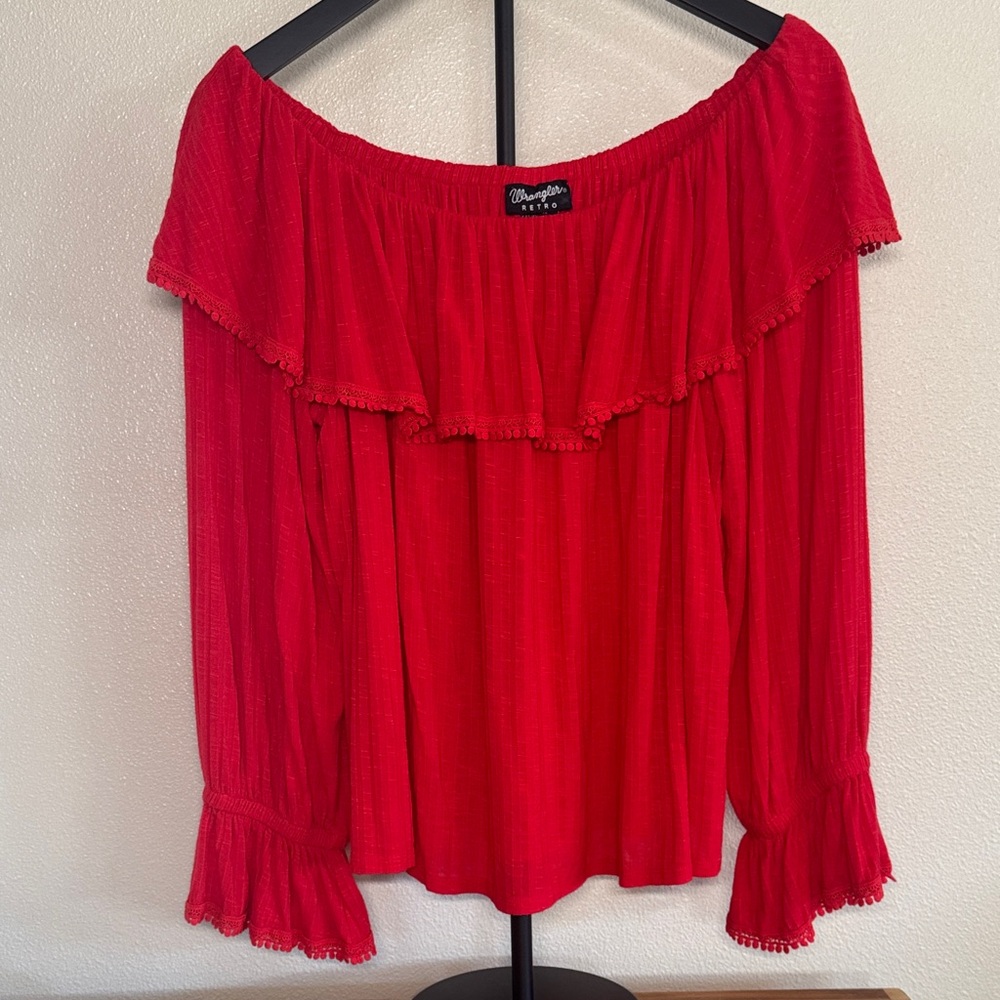 Women's Off-Shoulder Red Top